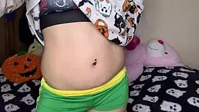 after yoga she teases her tight pussy for gym guy