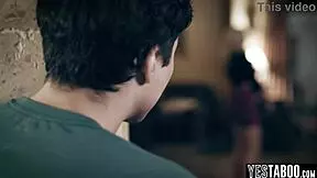 young stepson and stepdad take turns with curvy stepmom in heated encounter