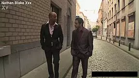 hey, petite destiny's gettin dped hard by two hung guys - quick cumshots everywhere!