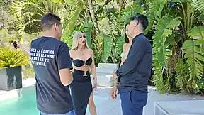 BTS Couple Swap with Friends Part 1 - Watch Milfs and Blondes Suck Monster Cocks Poolside