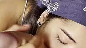 Sleepy Brunette Wakes to Swallow Brazilian Cum After Slow Sucking