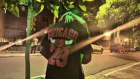 WOW! POLICE CARNIVAL ARRESTS BLACK STUD FOR MASSIVE CUMSHOT ON HIS COCK!