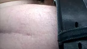 slut strips in car then swallows huge cum load?