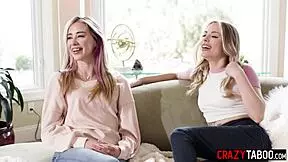 i got the best kinky birthday gift two hot lesbian teens licking my big tits milf pussy