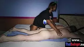 asian teen ja gives blowjob rides cowgirl post big dick massage