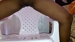 Young Ebony 18-19yo Masturbates with Cucumber Toy