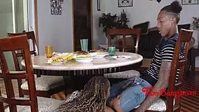 Black family bang with Adriana Maya and Misty Stone in taboo interracial group fuck.