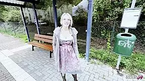 i nabbed slim bavarian blonde at bus after oktoberfest for pov anal creampie