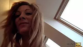 hunt4k redhead's belly drips sperm after fingering and fucking for cash pov