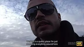 hunt4k redhead's belly drips sperm after fingering and fucking for cash pov