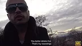 hunt4k redhead's belly drips sperm after fingering and fucking for cash pov