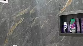 brazilian latina babe shakes ass dances then showers solo