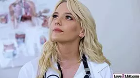 Two Stepmoms and Doctor Eagerly Lick Blonde Patient's Shaved Cunt