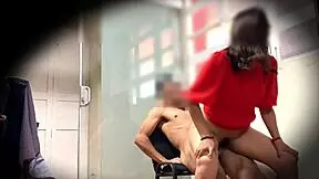 spy cam catches athletic college babe riding cock after hours