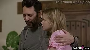 Wife watches husband bend petite teen Coco Lovelock over for doggystyle pounding