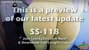 check out this amateur's huge round bubble butt in tight yoga spandex