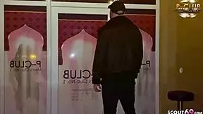 Two seductive hookers lick balls and ride cowgirl in flensburg night club threesome