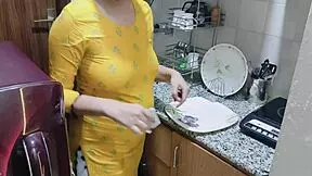 Horny indian stepmom bent over kitchen doggystyle hardcore cumshot dirty talk
