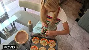 Kenzie reeves' petite pussy stuffed full of thanksgiving cum