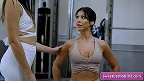 mmm sexy lesbians queenie sateen and katrina colt kiss so tender in gym... i mean their lips lock hot