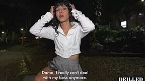 Public Park Pickup: Cute Latina Begs for Rough Threesome Anal Domination?