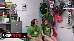 camp counselor caught shoplifting strips flexible body rides cocks cowgirl to escape trouble gangbang style