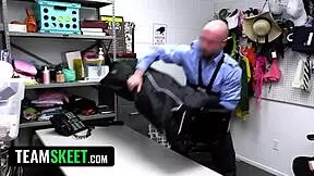 Police Rip Clothes Off Tiny 18+ Shoplifter for Hard Office Punishment