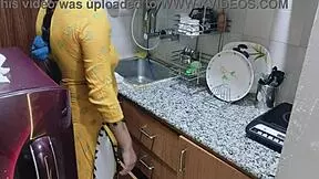 Horny indian stepmom bent over kitchen doggystyle hardcore cumshot dirty talk