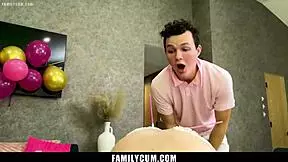 STEPSON'S VIRGIN COCK! Stepmom convinces stepdaughter to fuck him taboo style!!