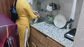 Horny indian stepmom bent over kitchen doggystyle hardcore cumshot dirty talk