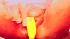 VILLAGE GIRL STUFFS WET HAIRY PUSSY WITH HUGE VEGGIES TO ORGASM