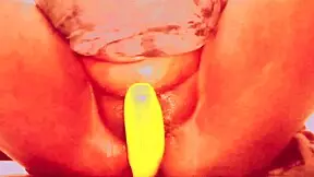 VILLAGE GIRL STUFFS WET HAIRY PUSSY WITH HUGE VEGGIES TO ORGASM