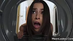 Thick Strap-On Surprises Brunette Lesbian Teen! Anna Claire Clouds And Chanel Camryn Love It