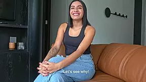 this cute big tits latina teen gets railed hard in fake casting