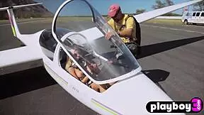 blonde lesbian babe flies naked showing perfect big tits outdoors