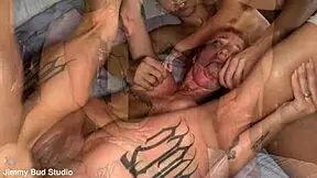 Cuchi Laino begs for double penetration from three huge Spanish cocks