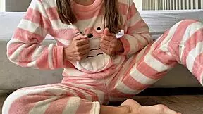 Asian Teen Fingers Tiny Tits and Pussy to Massive Squirt Orgasm