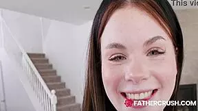 ever wonder how this short pale teen gets so close to her stepdad in pov? it's getting intense.