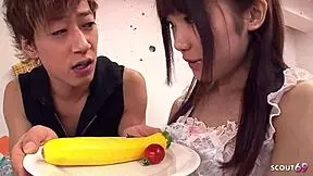 Flexible petite asian 18yo seduces for deepthroat cum swallow