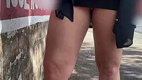 latina teen pigtails skirt no panties flashes public bus outdoor creampie quickie