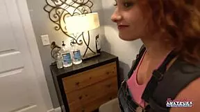 petite kinky ginger luna parish toys her wet shaved pussy deepthroat cumshot