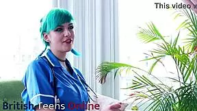 😏 blue haired nurse ready to suck and ride your cock during this hot appointment?