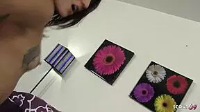 Step-dad catches dirty step-daughter alone and she sucks his cock before hard fuck