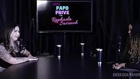 melhores momentos da charlottye no papo prive com raphaela savanah - parte 3, watch her sheer red lingerie?