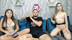 Stepsisters Ride Cocks in Emotional Threesome Ecstasy