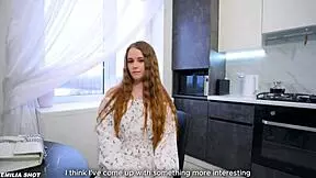 Skinny teen student in lingerie bends over for rough doggystyle pounding