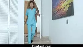 hey nurse sis, your bro's got that blackmail vid... suck his big cock or else?