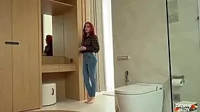 POV FUCKING WIFE'S STEPSISTER BIG ASS TIGHT PUSSY BATHROOM DOGGY RIDE WHILE SHE SHOPS FOOTJOB DEEPTHROAT!