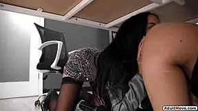 wanna watch these petite lesbians lick hairy pussies in a wild office gangbang? 