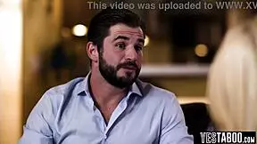 Tiny tattooed blonde rides hung stud's massive cock wildly